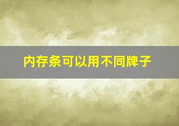 内存条可以用不同牌子