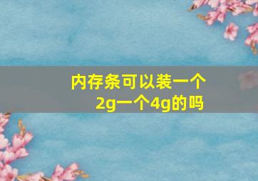 内存条可以装一个2g一个4g的吗