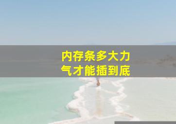 内存条多大力气才能插到底