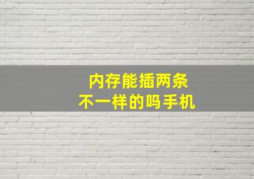 内存能插两条不一样的吗手机