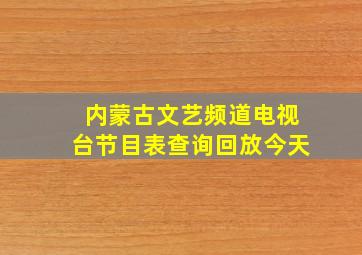 内蒙古文艺频道电视台节目表查询回放今天