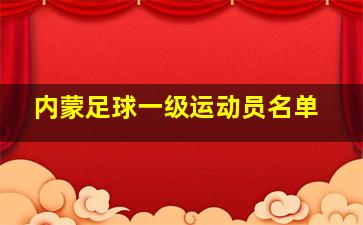 内蒙足球一级运动员名单