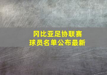 冈比亚足协联赛球员名单公布最新