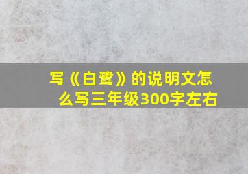 写《白鹭》的说明文怎么写三年级300字左右