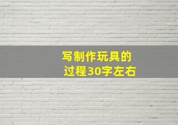 写制作玩具的过程30字左右