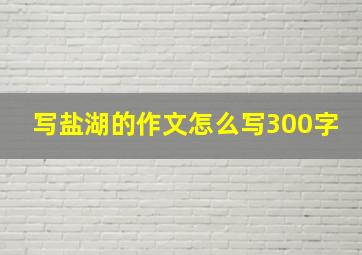 写盐湖的作文怎么写300字