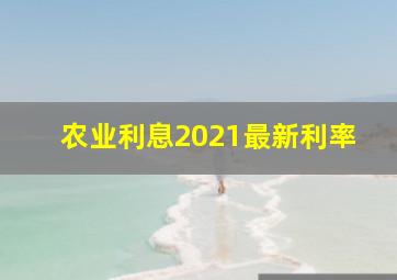 农业利息2021最新利率