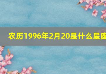 农历1996年2月20是什么星座