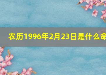 农历1996年2月23日是什么命