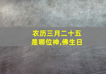 农历三月二十五是哪位神,佛生日