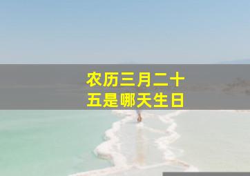 农历三月二十五是哪天生日