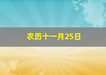 农历十一月25日