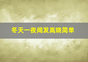 冬天一夜间发高烧简单