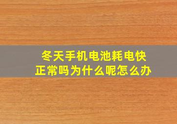 冬天手机电池耗电快正常吗为什么呢怎么办