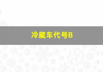 冷藏车代号B