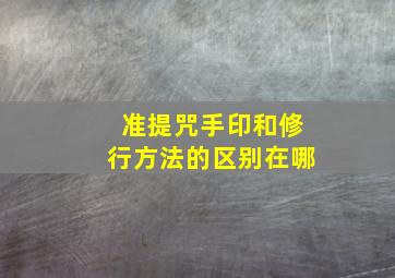 准提咒手印和修行方法的区别在哪