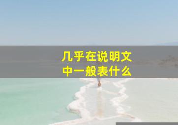 几乎在说明文中一般表什么