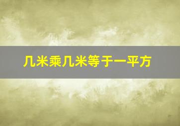 几米乘几米等于一平方