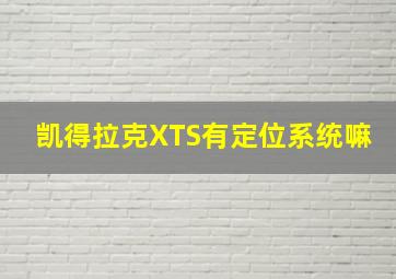 凯得拉克XTS有定位系统嘛