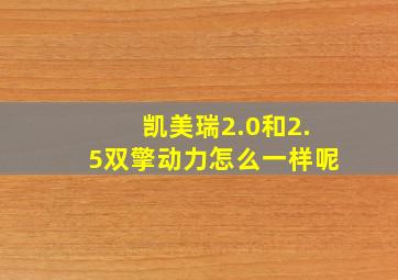 凯美瑞2.0和2.5双擎动力怎么一样呢