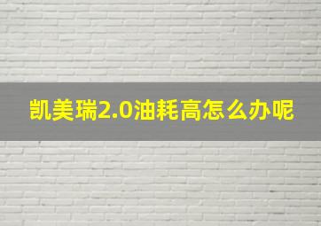 凯美瑞2.0油耗高怎么办呢