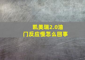 凯美瑞2.0油门反应慢怎么回事