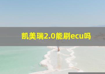 凯美瑞2.0能刷ecu吗