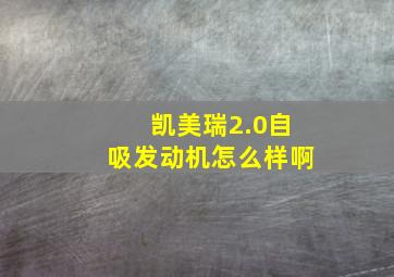 凯美瑞2.0自吸发动机怎么样啊