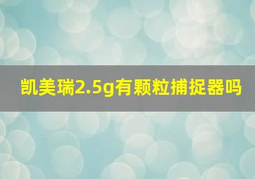 凯美瑞2.5g有颗粒捕捉器吗