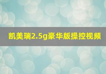 凯美瑞2.5g豪华版操控视频