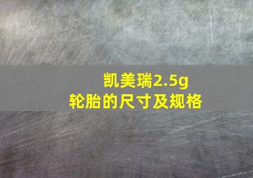 凯美瑞2.5g轮胎的尺寸及规格