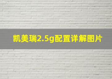 凯美瑞2.5g配置详解图片