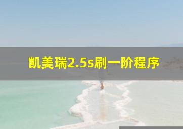 凯美瑞2.5s刷一阶程序