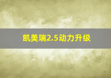 凯美瑞2.5动力升级