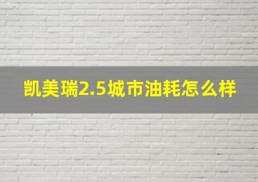 凯美瑞2.5城市油耗怎么样