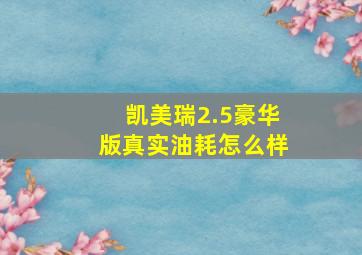 凯美瑞2.5豪华版真实油耗怎么样