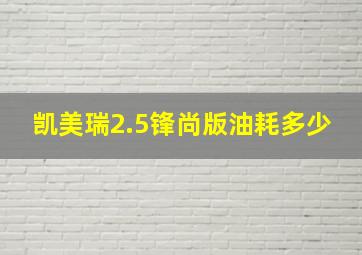 凯美瑞2.5锋尚版油耗多少