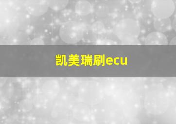 凯美瑞刷ecu