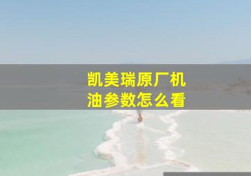 凯美瑞原厂机油参数怎么看