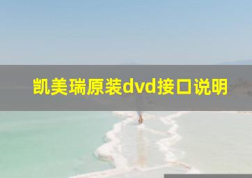 凯美瑞原装dvd接口说明