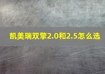 凯美瑞双擎2.0和2.5怎么选