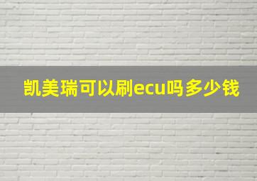 凯美瑞可以刷ecu吗多少钱