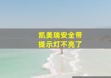 凯美瑞安全带提示灯不亮了