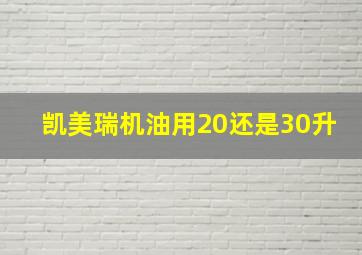 凯美瑞机油用20还是30升