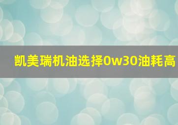 凯美瑞机油选择0w30油耗高