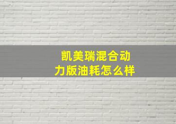 凯美瑞混合动力版油耗怎么样