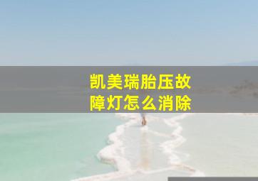 凯美瑞胎压故障灯怎么消除