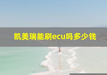 凯美瑞能刷ecu吗多少钱