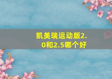 凯美瑞运动版2.0和2.5哪个好