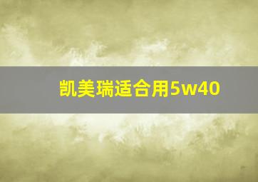 凯美瑞适合用5w40